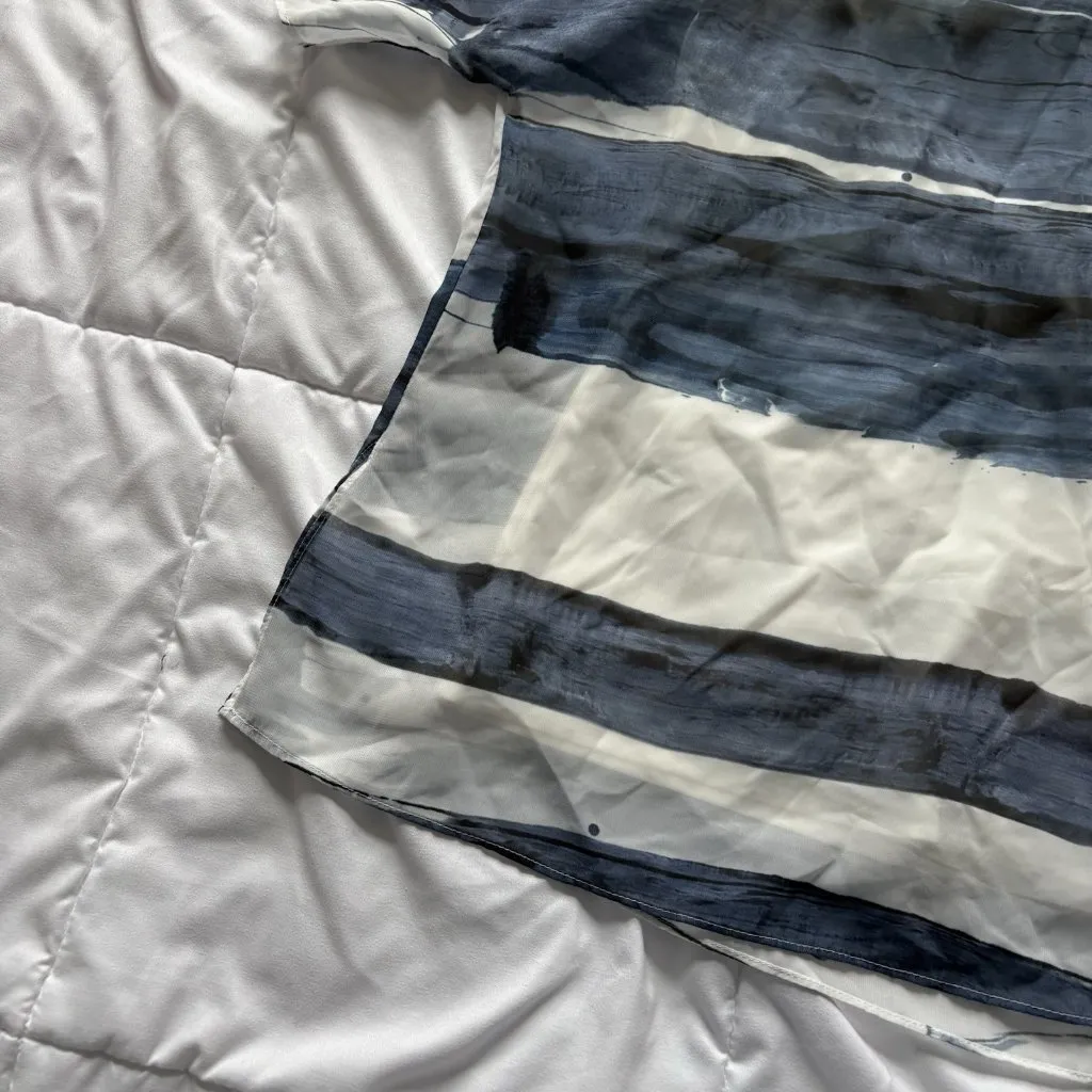 Linea Domani Womens Size Small Blue Short Sleeve Blouse Office Business Casual - Image 2