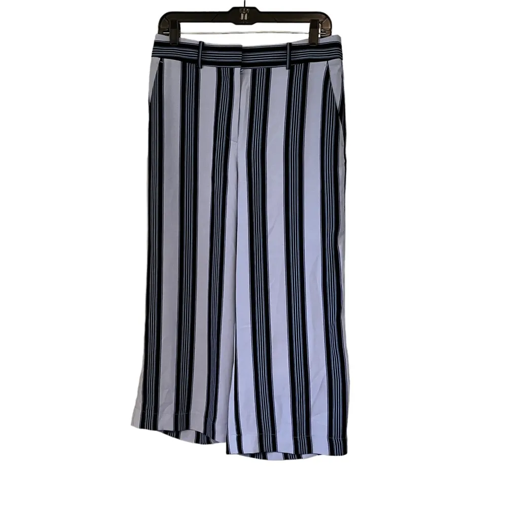 Ann Taylor LOFT Striped Crop Wide Leg Trousers, Sz 8P (missing tie sash) - Image 6