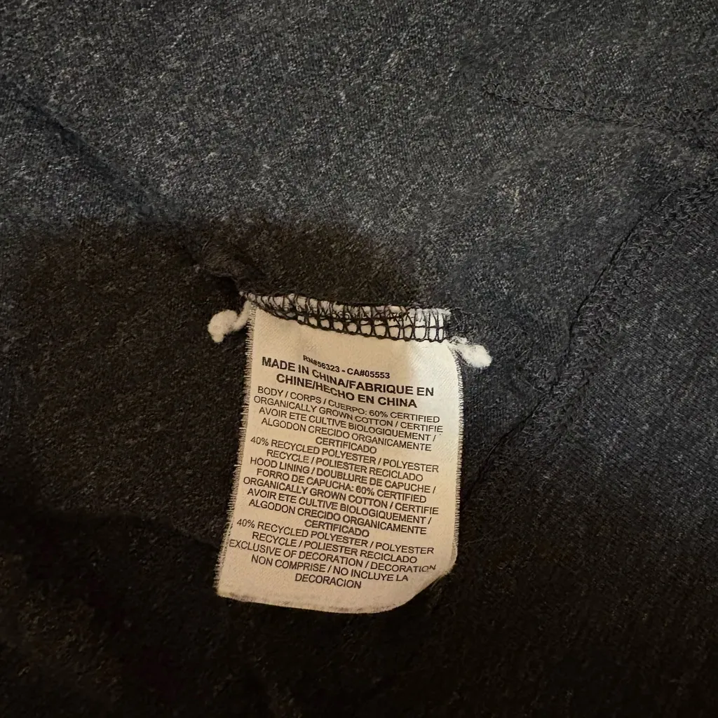 Nike Full Zip Hooded Sweatshirt Dark Heather Gray Womens Size S Swoosh Pockets - Image 7