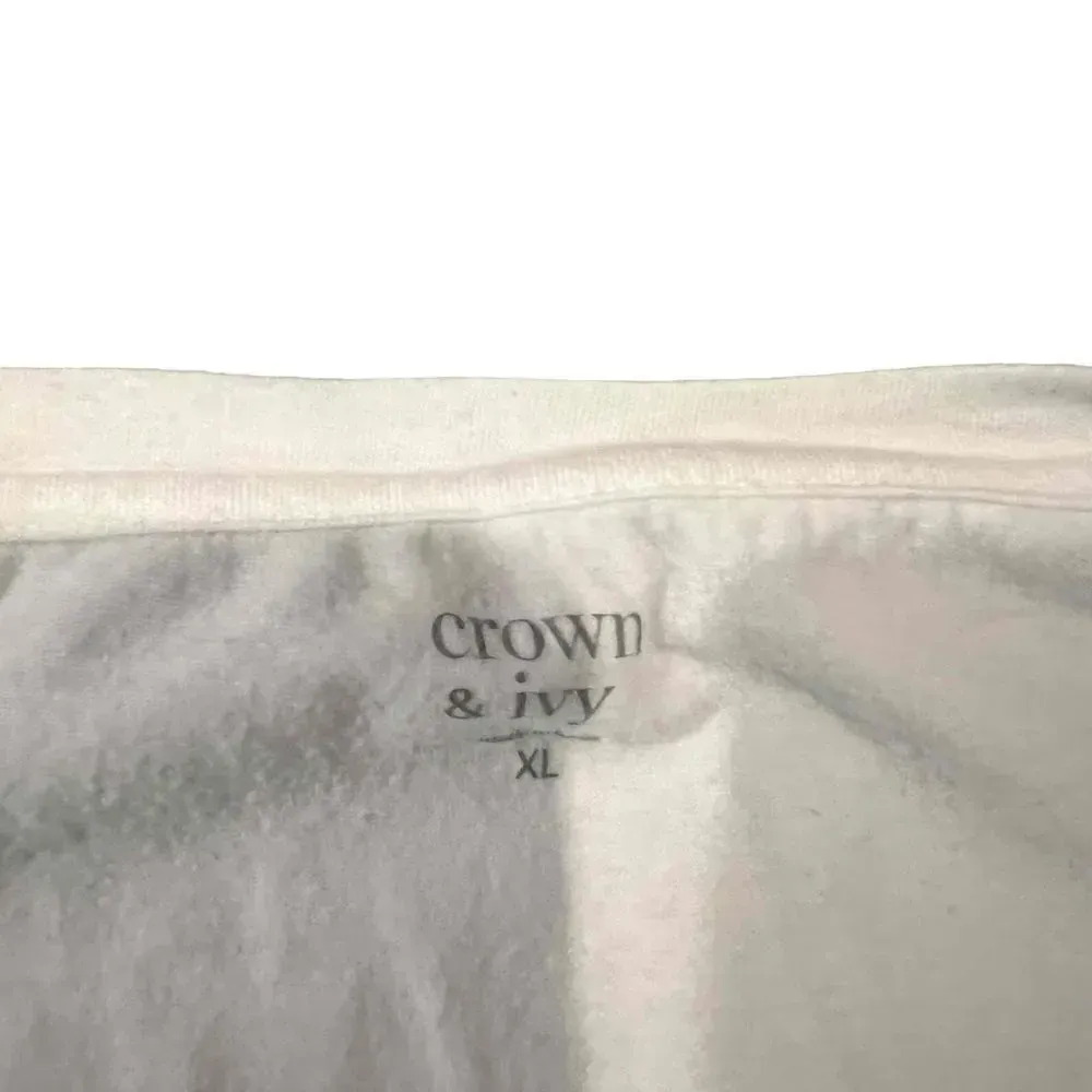 Crown And Ivy Short Sleeves Crew Neck Striped‎ Pattern T-Shirt Size XL - Image 3