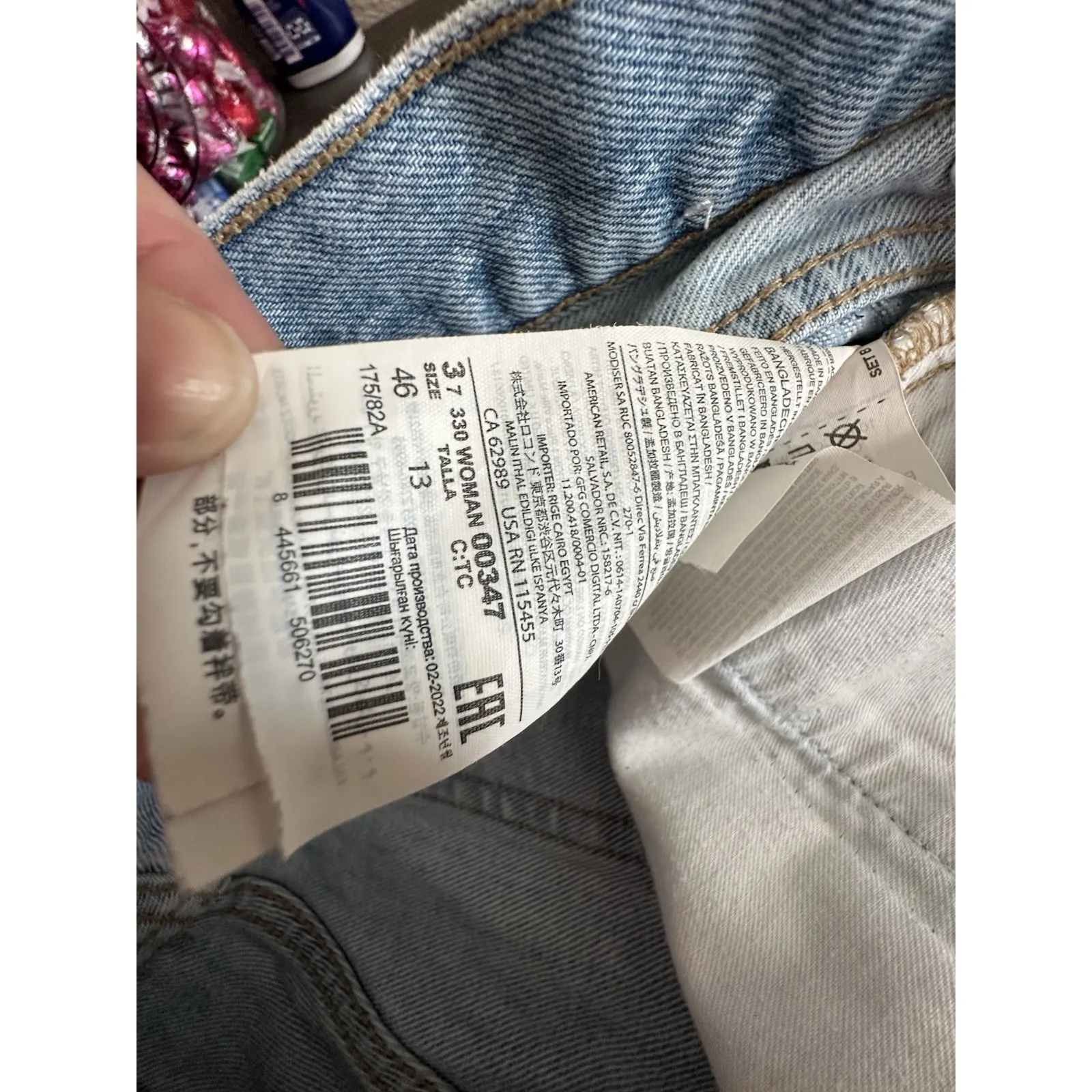 MNG Andy Jean Shorts Womens 14 Rodeo Western Cut Off Light Wash Denim Button Fly - Image 11