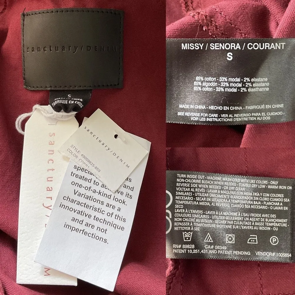 Sanctuary Red Black Kori Coated Snakeskin Pattern Moto Jacket Small NWT - Image 7