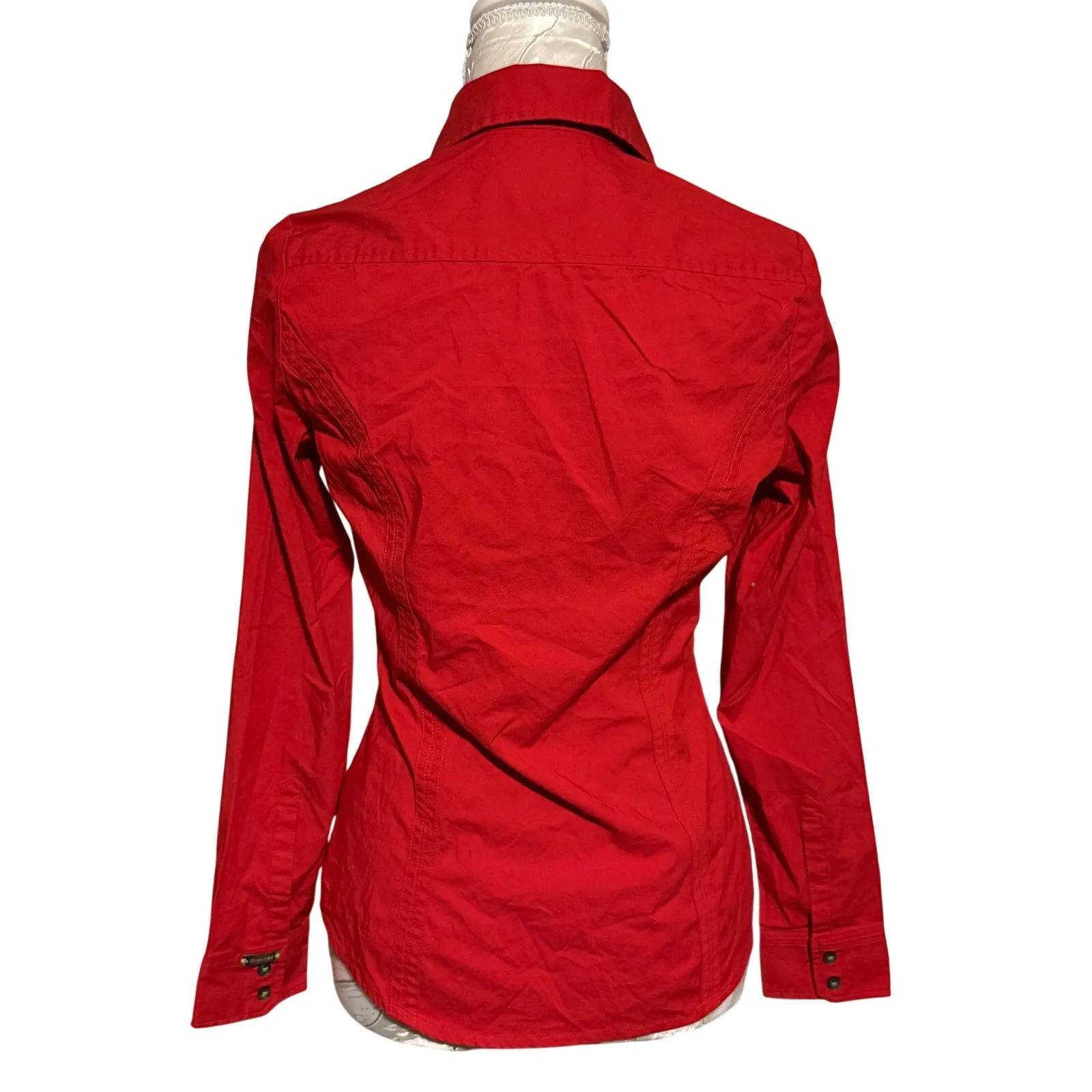 Express red button up womens size extra small - Image 2