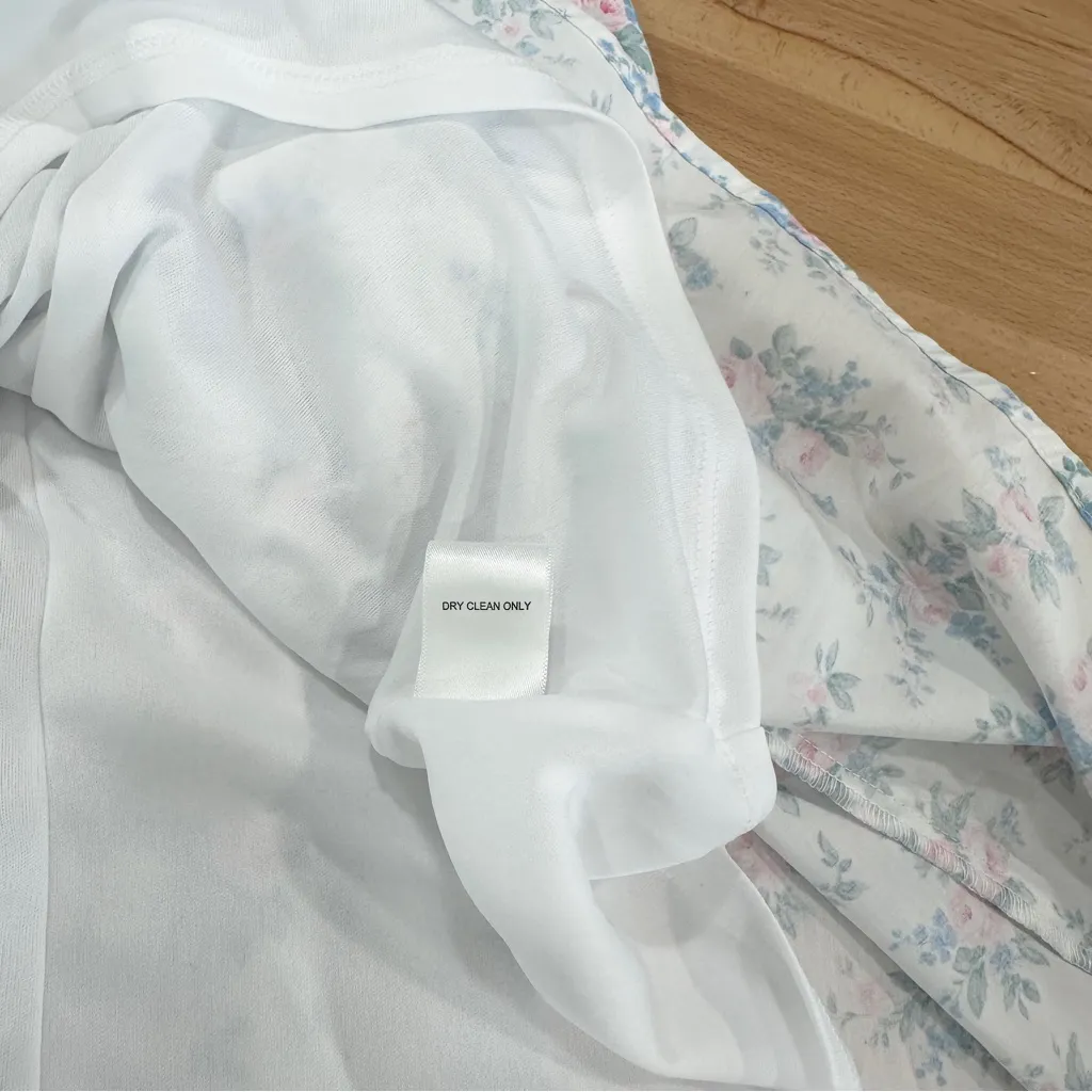 Altar'd State Isa Floral Mini Milkmaid Dress White Pink Blue Floral NWT Small - Image 9