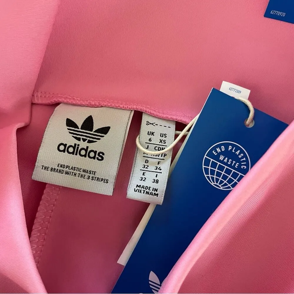 Adidas wide Waist Athletic Long Bike Shorts Tights Pink White gym womens XS new - Image 10