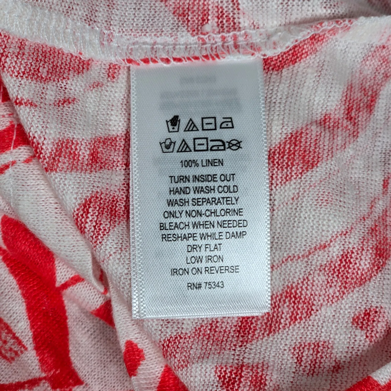 C&C‎ California Linen Red Abstract Print Halter Neck Tank Top Women's Medium - Image 4