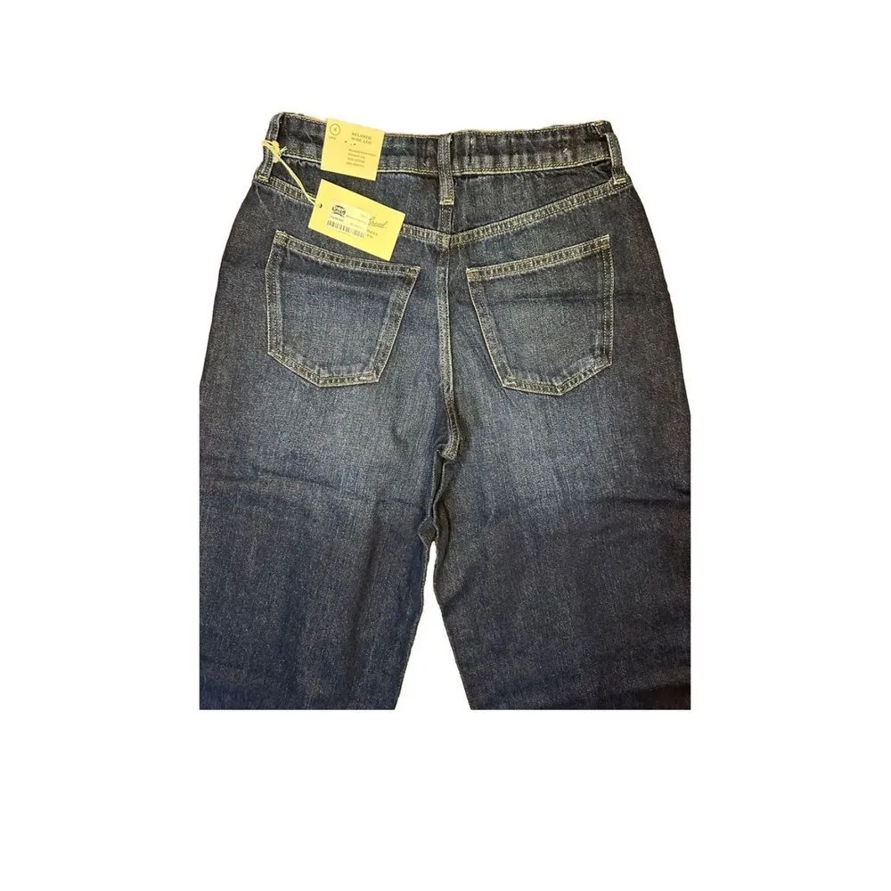 Universal Thread Stylish Wide-Leg Denim Jeans High-Waisted Relaxed Fit Blue Sz 4 - Image 5