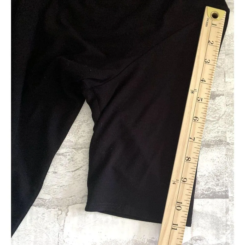 Eileen Fisher Black Turtleneck Stretchy Elbow Lenght Sleeve Flowy Dress Sz S - Image 8