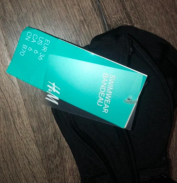 Black Bandeau Bikini Top - Image 3