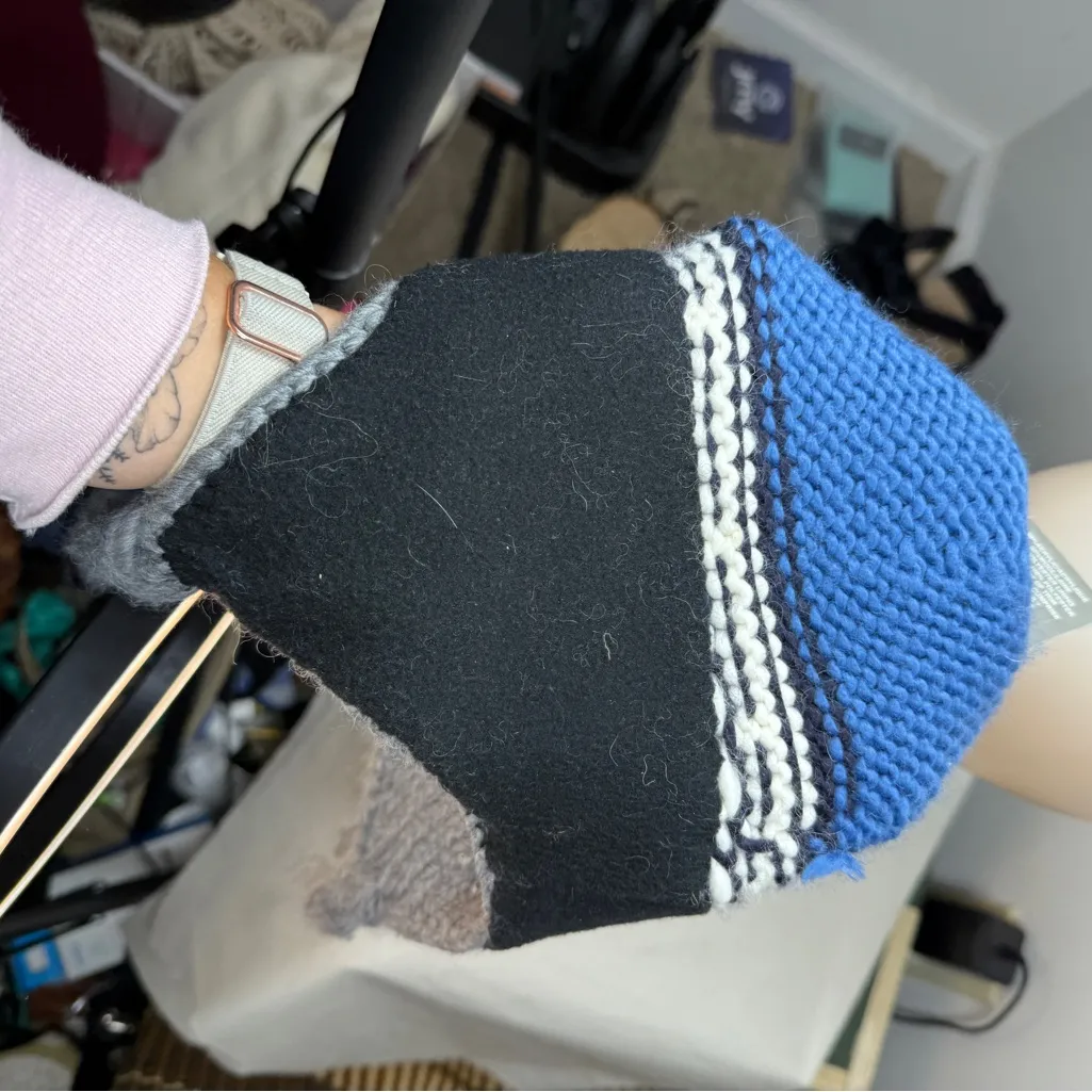 Bula Wool Blend Geometric Print Knit Trapper Hat with Interior Fleece Ear Band Blue - Image 12