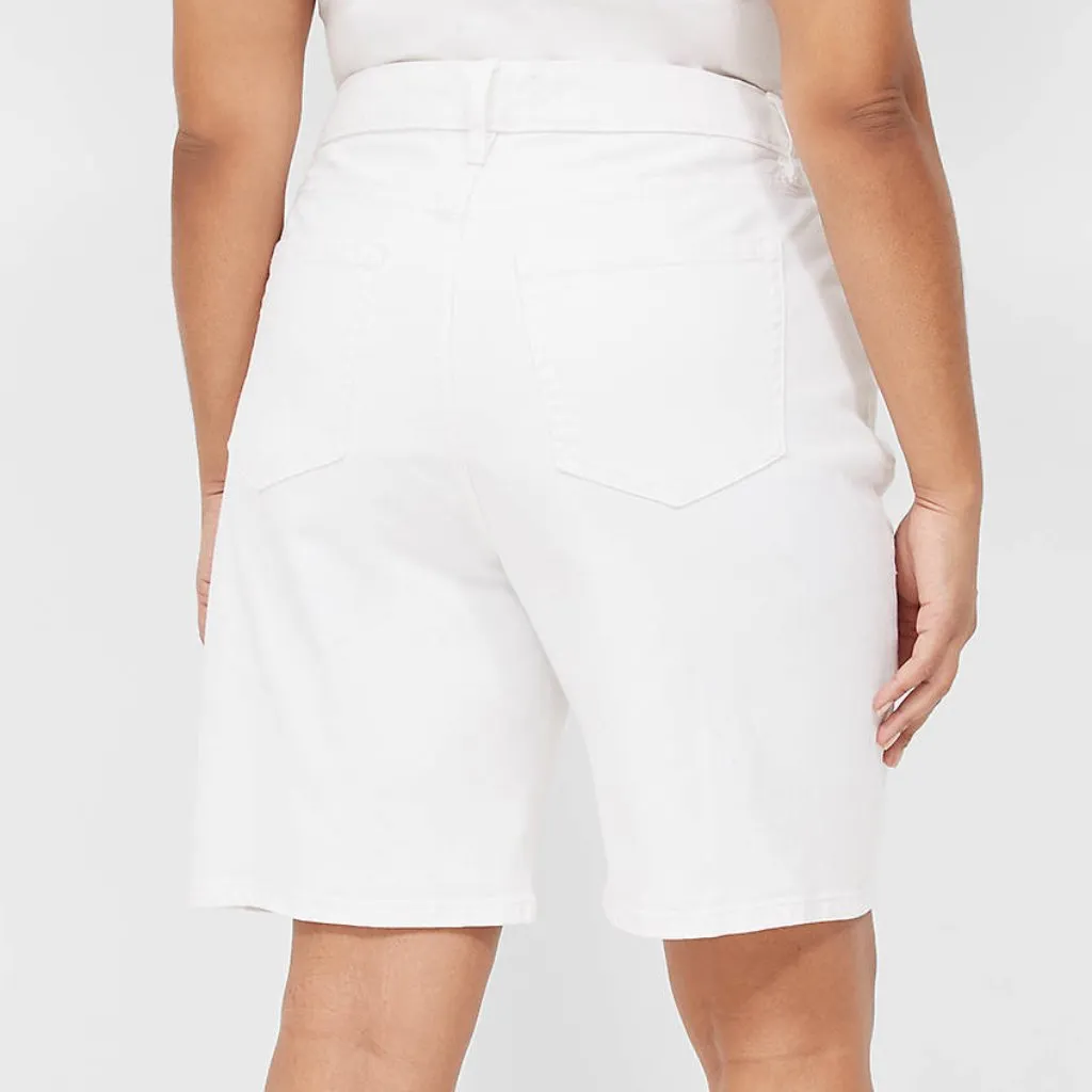 NEW NWT LANE BRYANT Plus Size Boyfriend Fit Bermuda Jean Short White Mid Rise 20 - Image 3