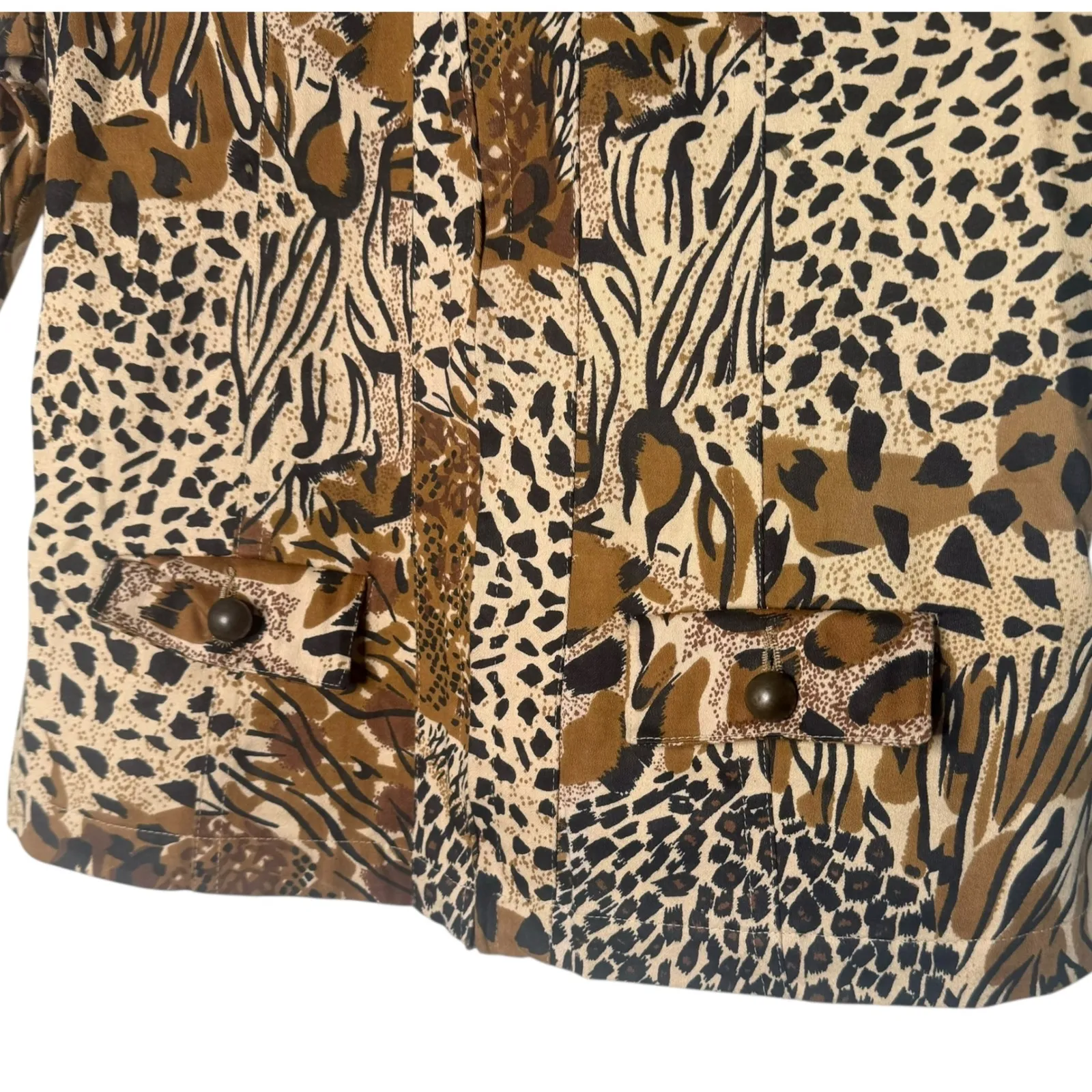 Westbound Animal Print Statement Piece Jacket Safari Womens S Brown Mob‎ Wife - Image 2