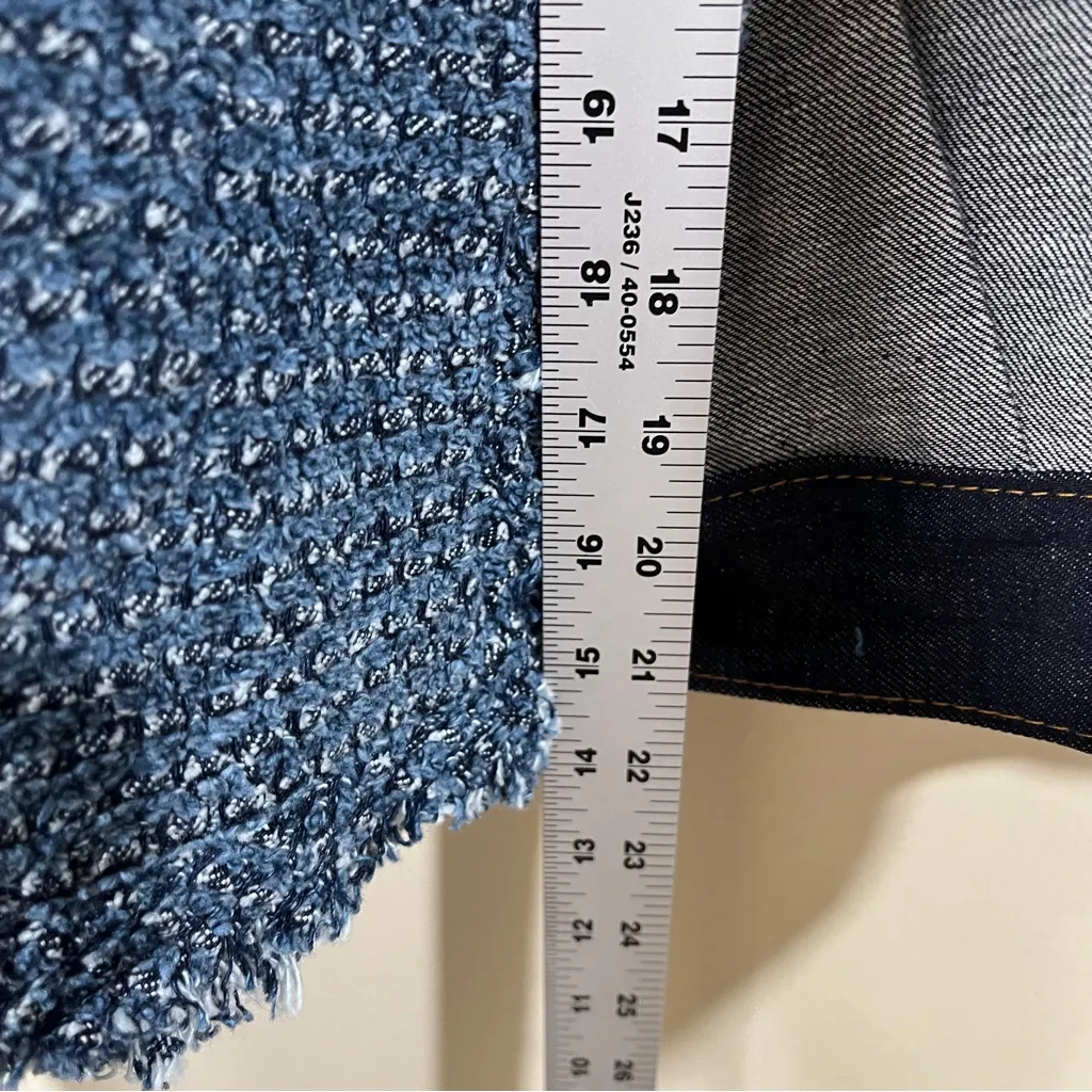 sacai panelled tweed jacket denim size 3 women’s - Image 7