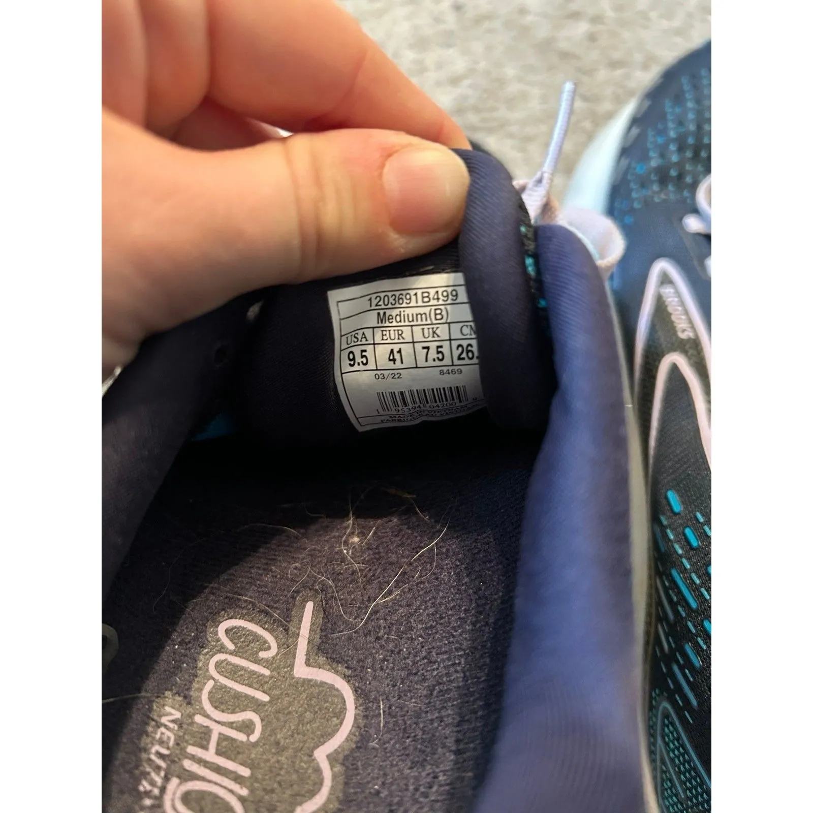 Brooks Glycerin 20 Blue‎ Running Shoes 1203691B499 Sneakers Women Size 9.5 - Image 4