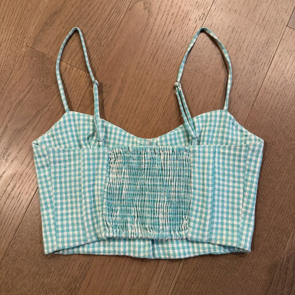 Zara Gingham Corset Top - Image 3