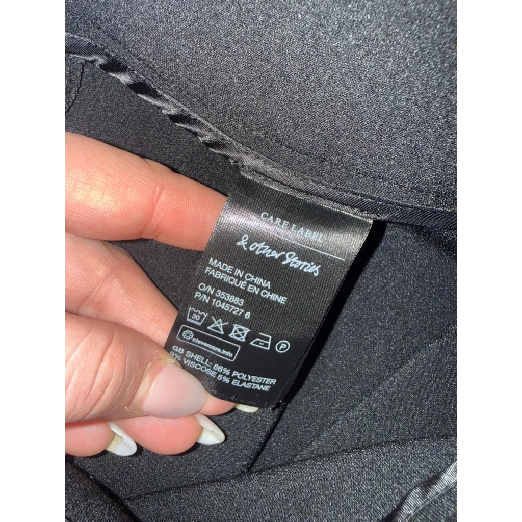 Stockholm Atelier & Other Stories Women's Black Flared Dress Pants Size 4 - Image 4