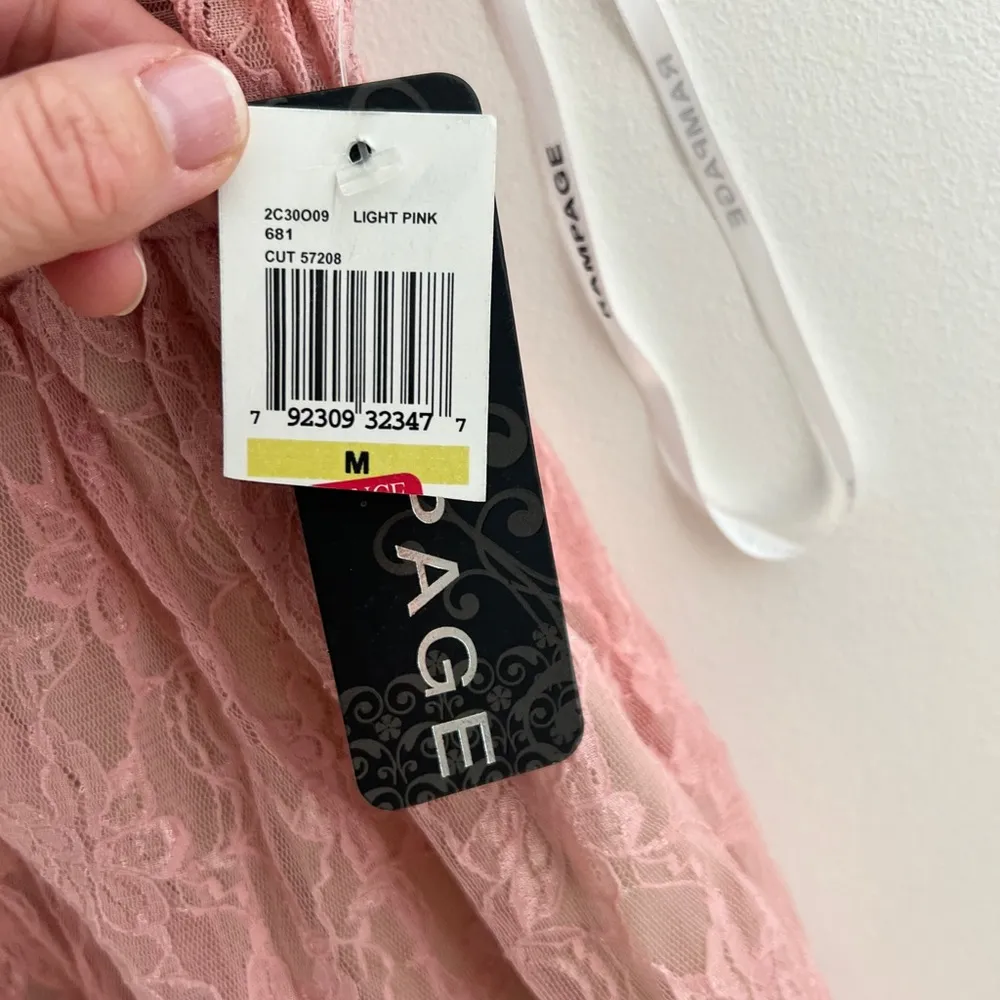 Rampage NWT Y2K Babydoll Spaghetti Strap Pink Lace Vintage Going Out Top Cami M - Image 3