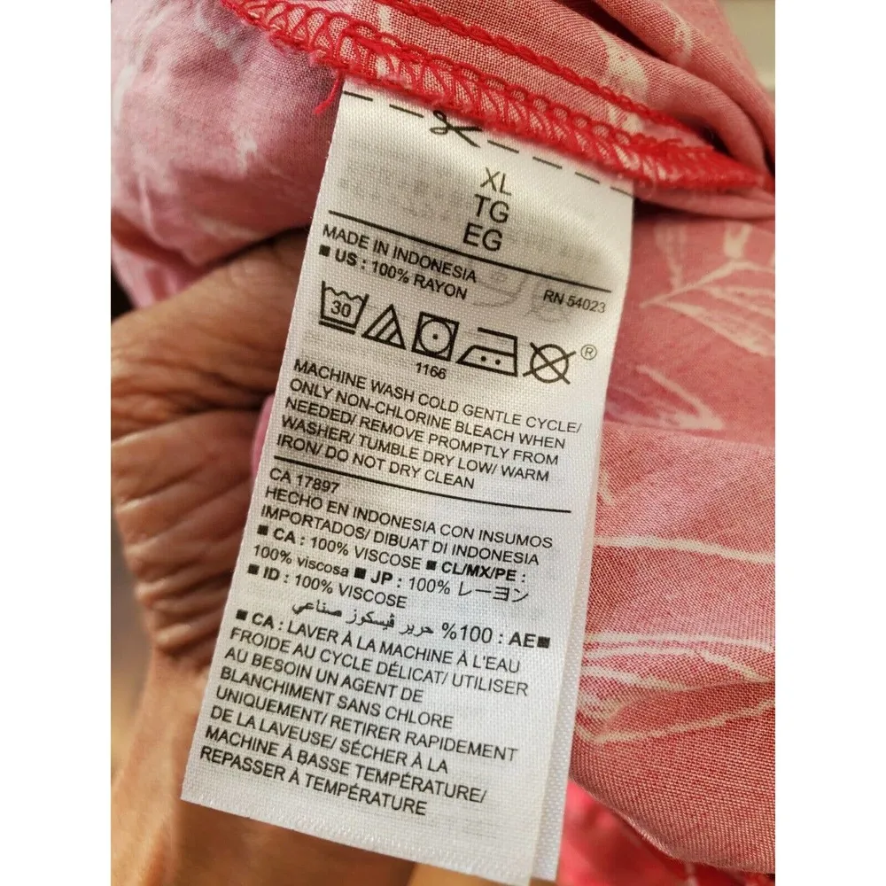 Old Navy Women's Red Floral 100% Rayon Sleeveless V-Neck Long Maxi Dress Size XL - Image 8