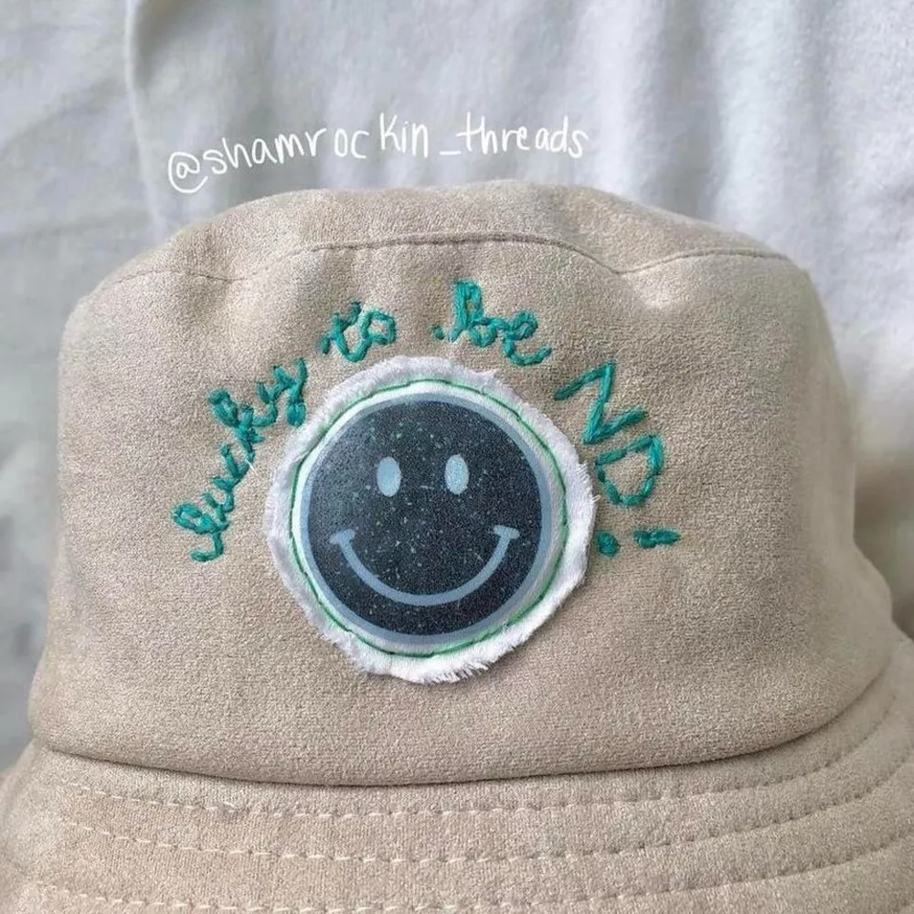 Notre Dame smiley face bucket hat Blue - Image 3