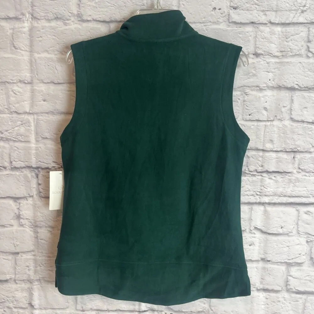 Soul & Sky Stitch Fix Women’s NWT Casual Outdoor Velour Green Vest Size Medium - Image 5