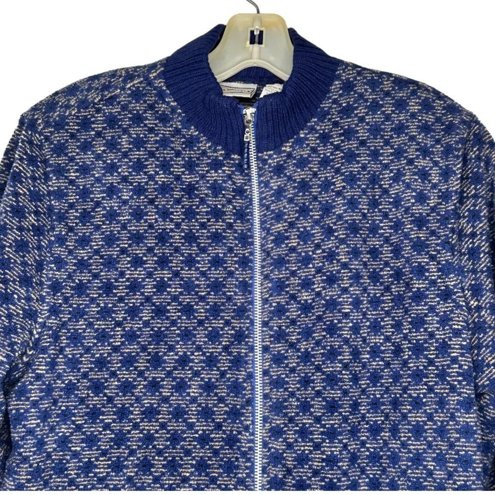 Napa Valley Blue‎ Zip Cardigan Sweater Blue Size M - Image 2