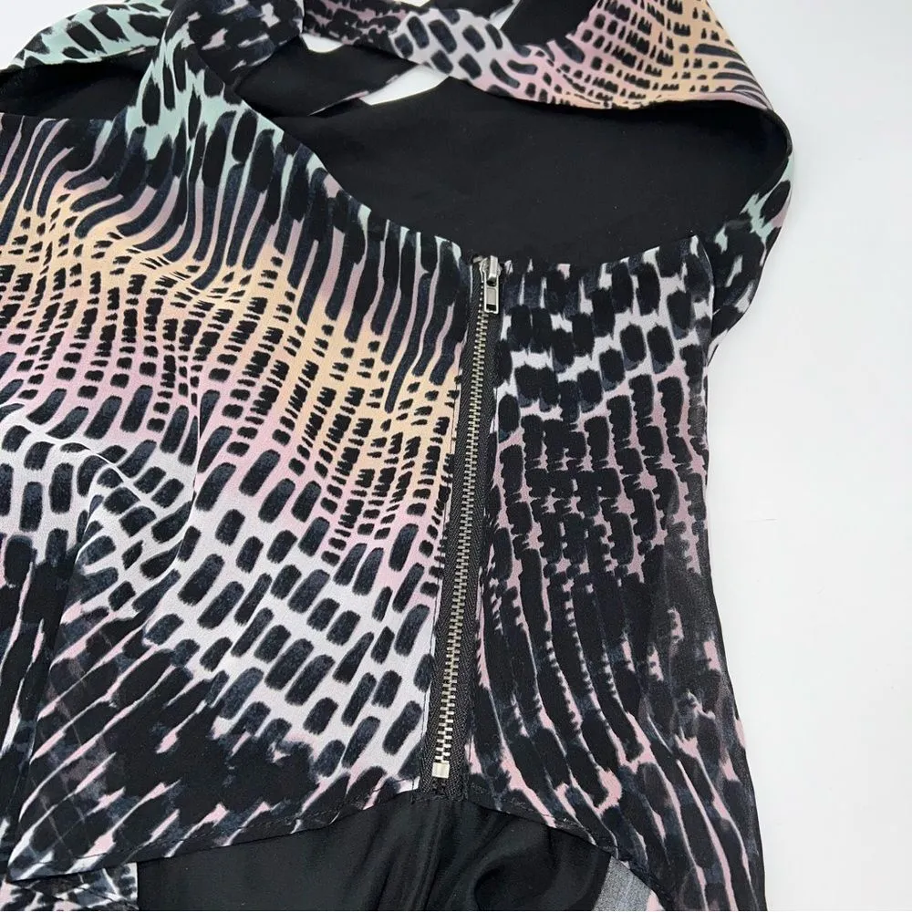 silence + noise Multitiered Tank Top Black Base Multi-colored Print Top Layer-Sm - Image 12