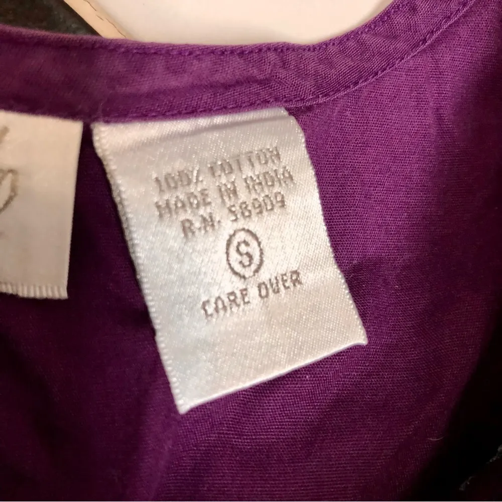 Vintage 70s Embroidered Midi Dress Parrot Bird Floral Oversized Mexican Tropical Purple - Image 9