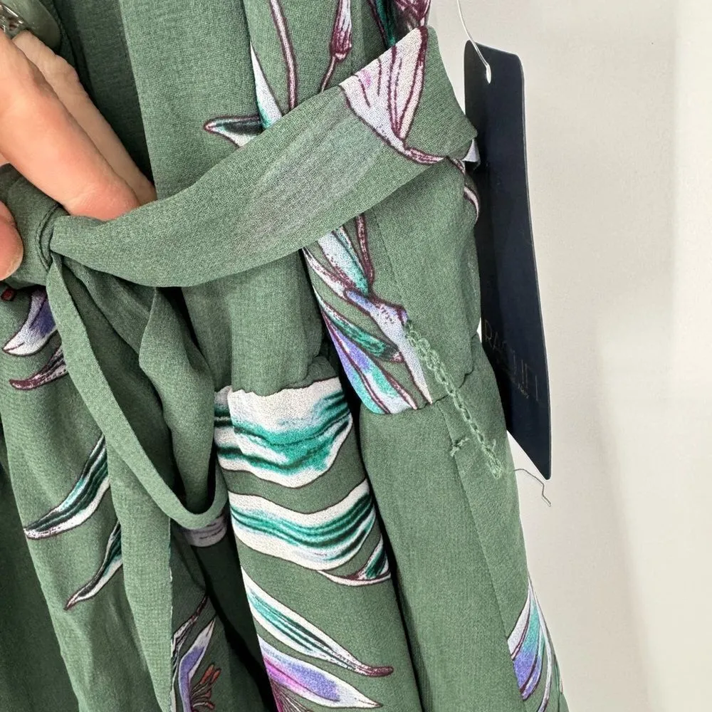 Rachel Roy Green Floral Dress July Sage‎ Combo High Low Hem Medium NWT - Image 11