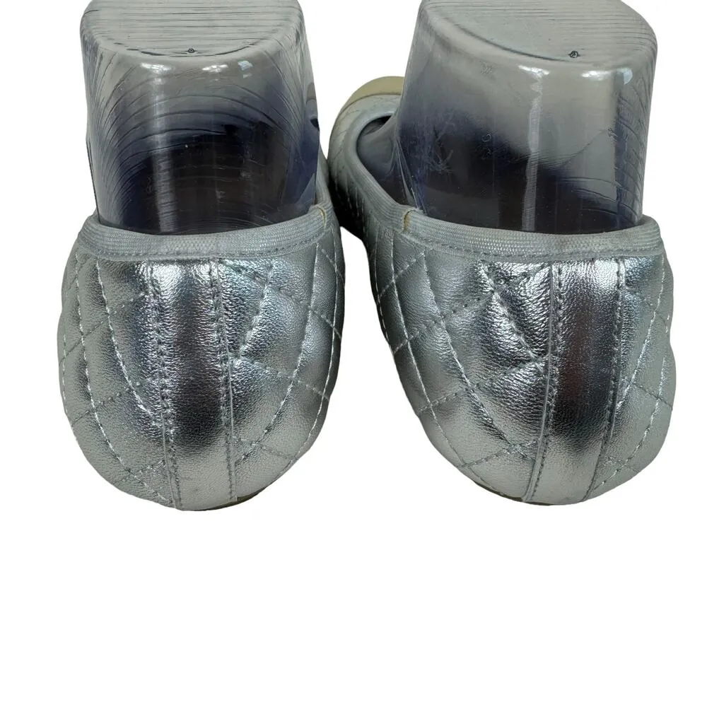 VANELi Serene Gold Silver Metallic Quilted Ballet Flats Size 9.5N - Image 3