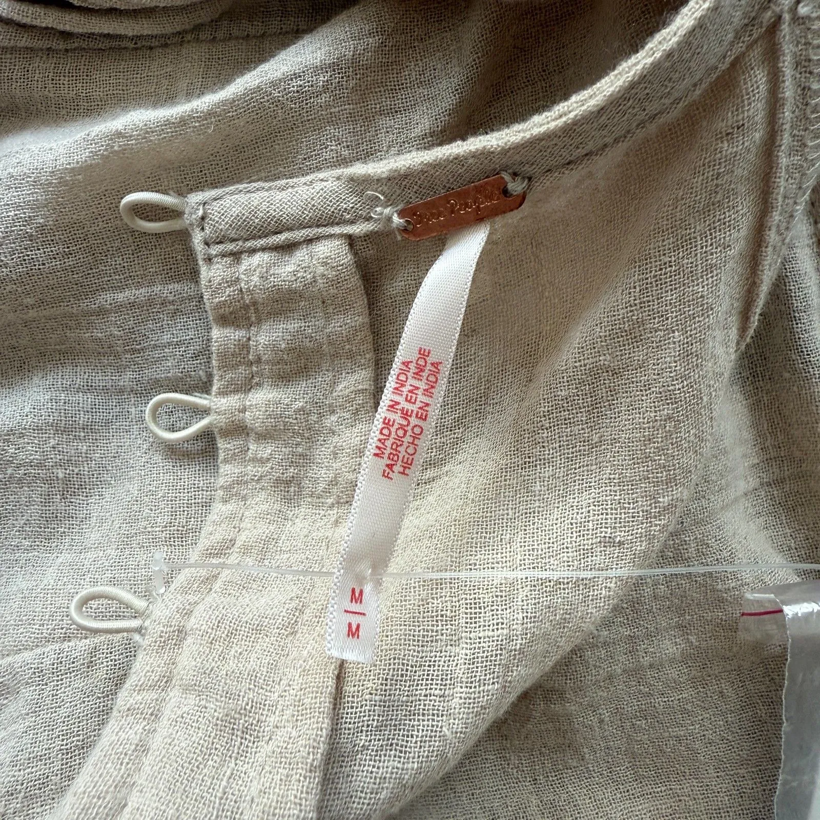 Free People Boogie Down Linen Mini Dress Size Medium - Image 10