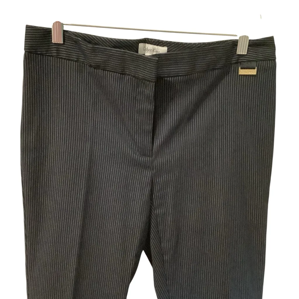 Calvin Klein Women’s Pinstripe Dark Navy, WORN ONCE Stretch Slacks - Image 8