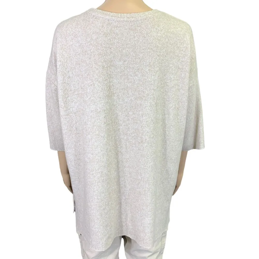 Zara Womens Pullover Sweater Soft Boxy Over Sized Beige Minimalist Medium - Image 4