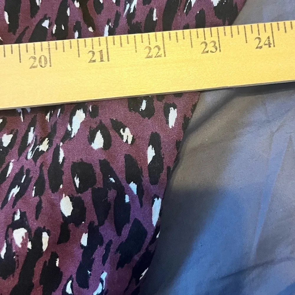 Top shop purple print button down crop blouse size 10 - Image 5