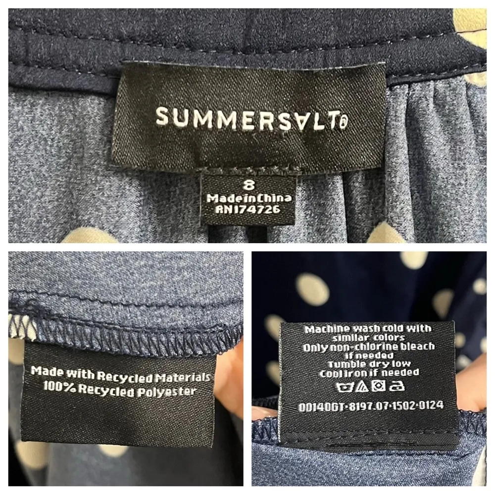 Summersalt The Silky Luxe Puff Sleeve Beach to Brunch Wrap Dress Size 8 - Image 10