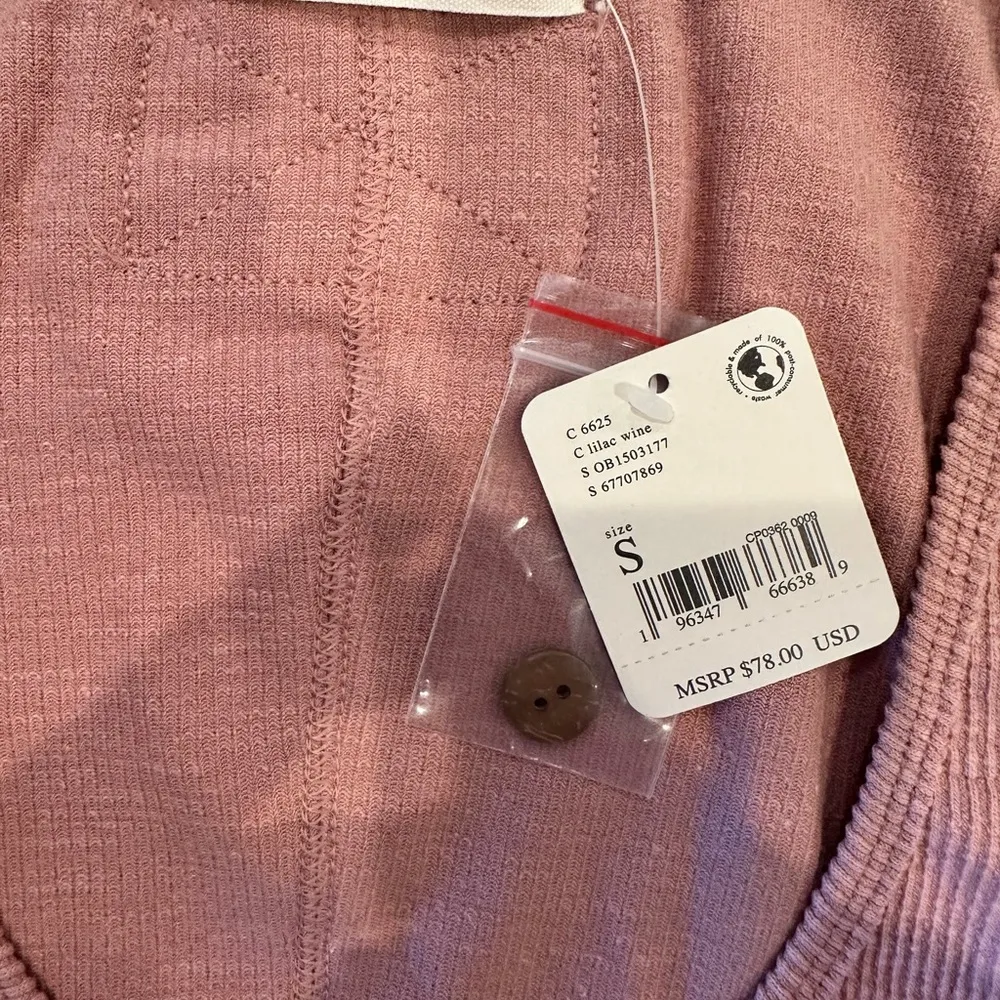 Free People We The Free Gia Long Ribbed Vest / Dress Lilac Wine Pink Small NEW - Image 5