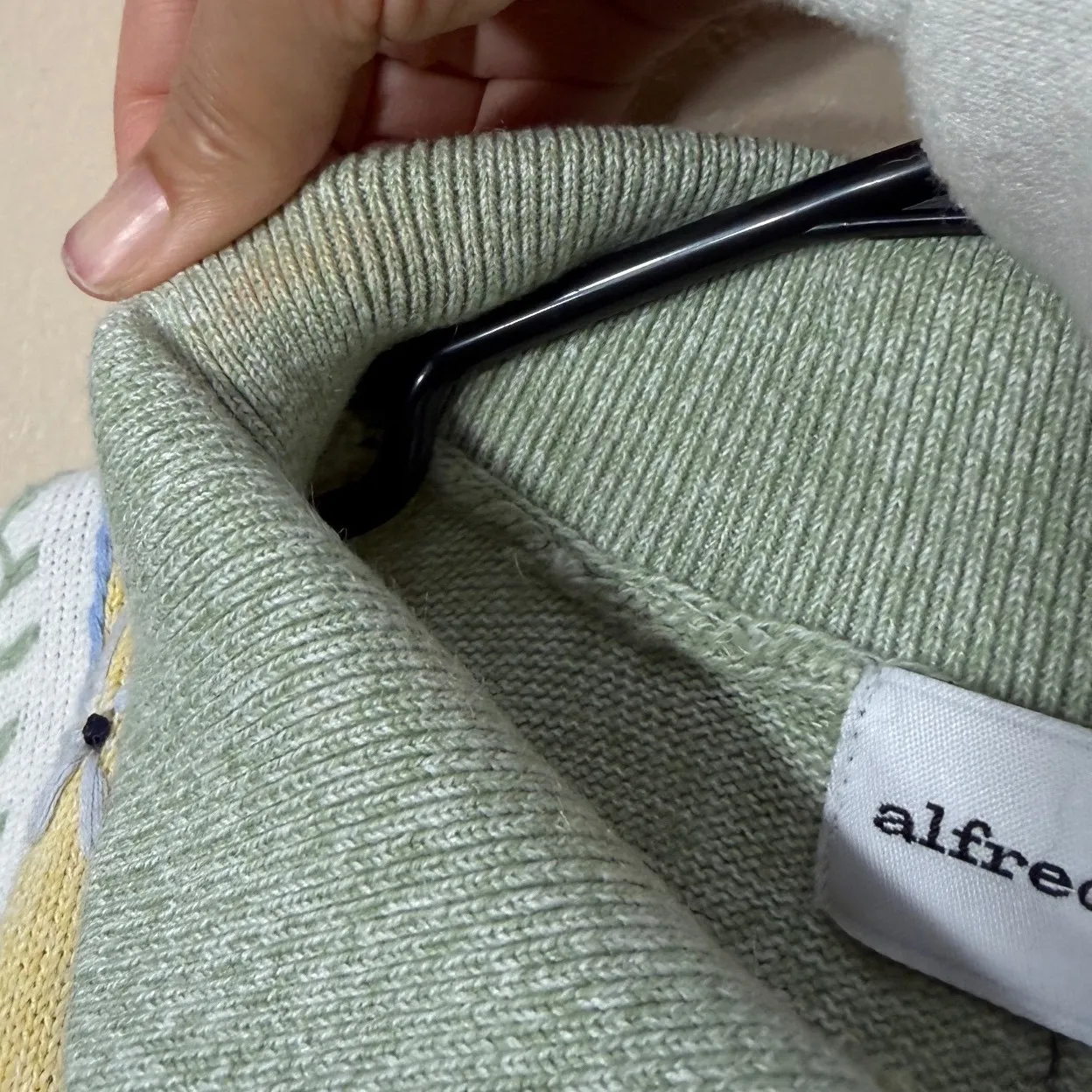 Alfred Dunner Patchwork Floral Butterfly Embroidered Collared Polo Shirt Top L Green Size L - Image 6