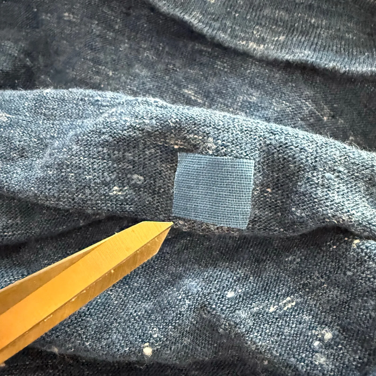 Eileen Fisher Top Size Small NEW 100% Organic Linen Blue Long Sleeve NWOT *Flaw - Image 5