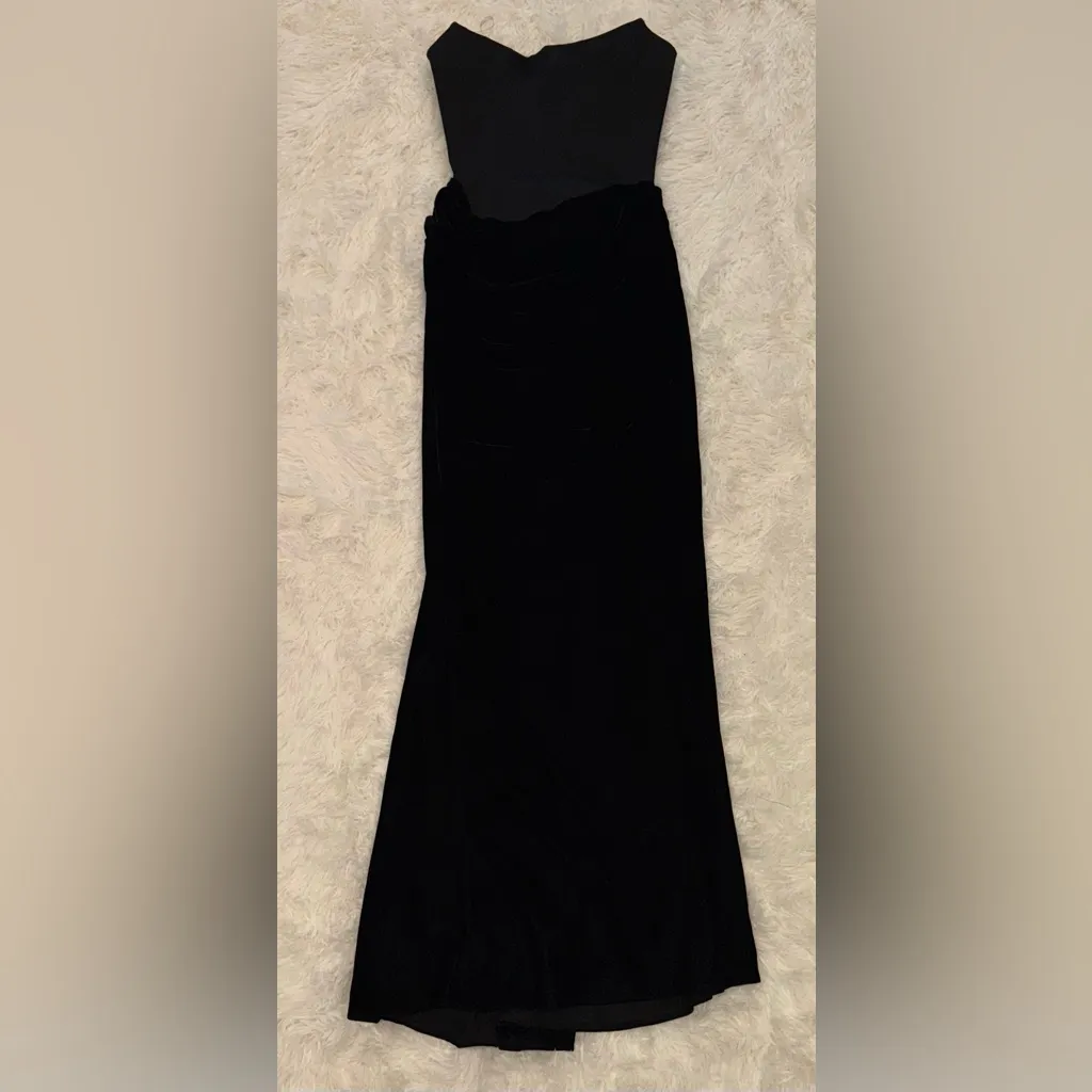New HOUSE OF CB PERSEPHONE Black satin Strapless Dress Size S - Image 7