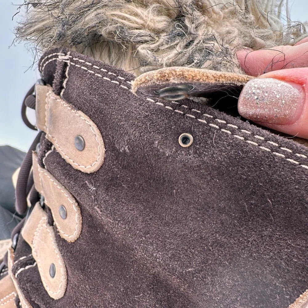 Sorel Women's Brown Leather Joan of Arctic Waterproof Snow Boots Size 5 - Image 6