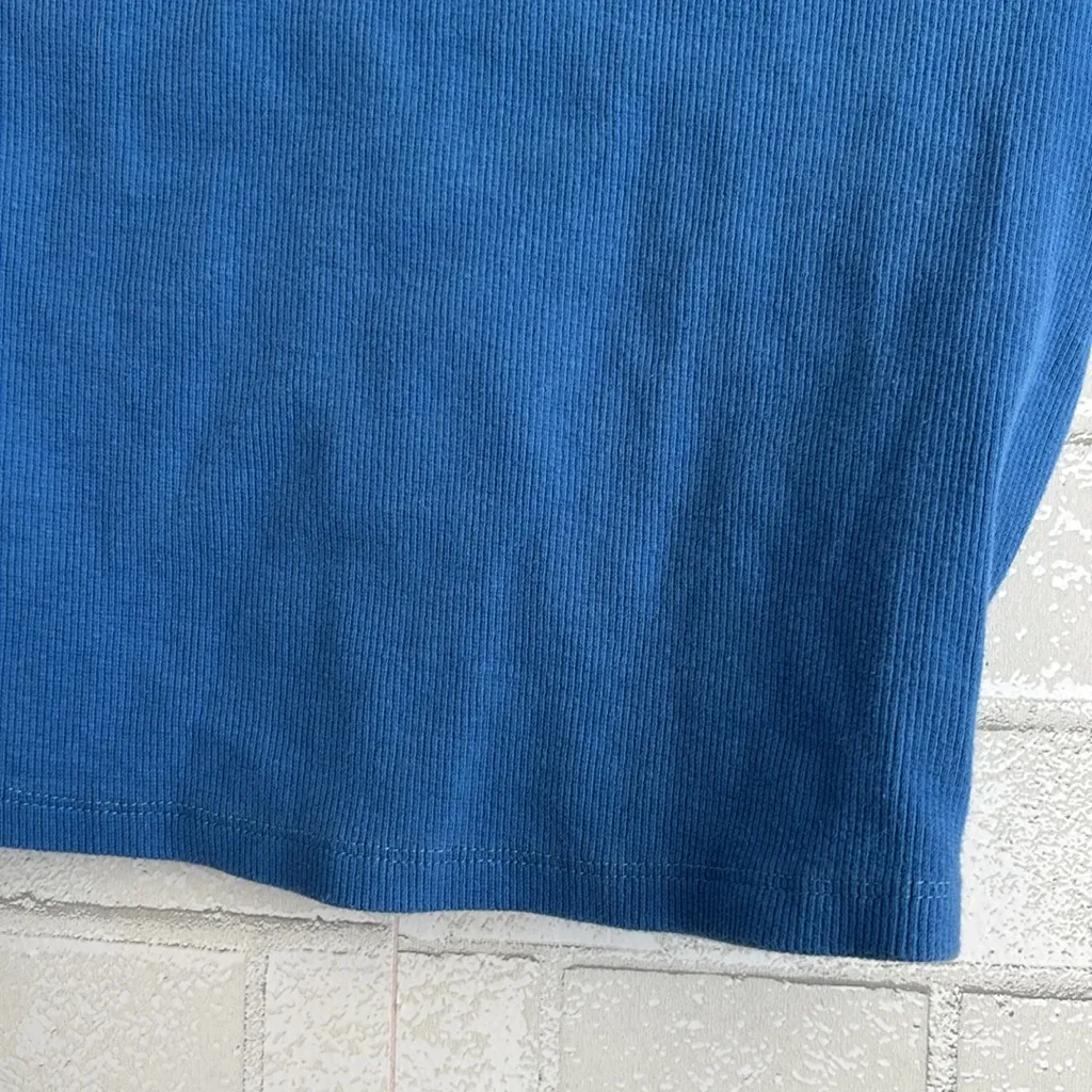 Princess Polly Blue Ribbed Short Sleeve Crop Top - Image 3