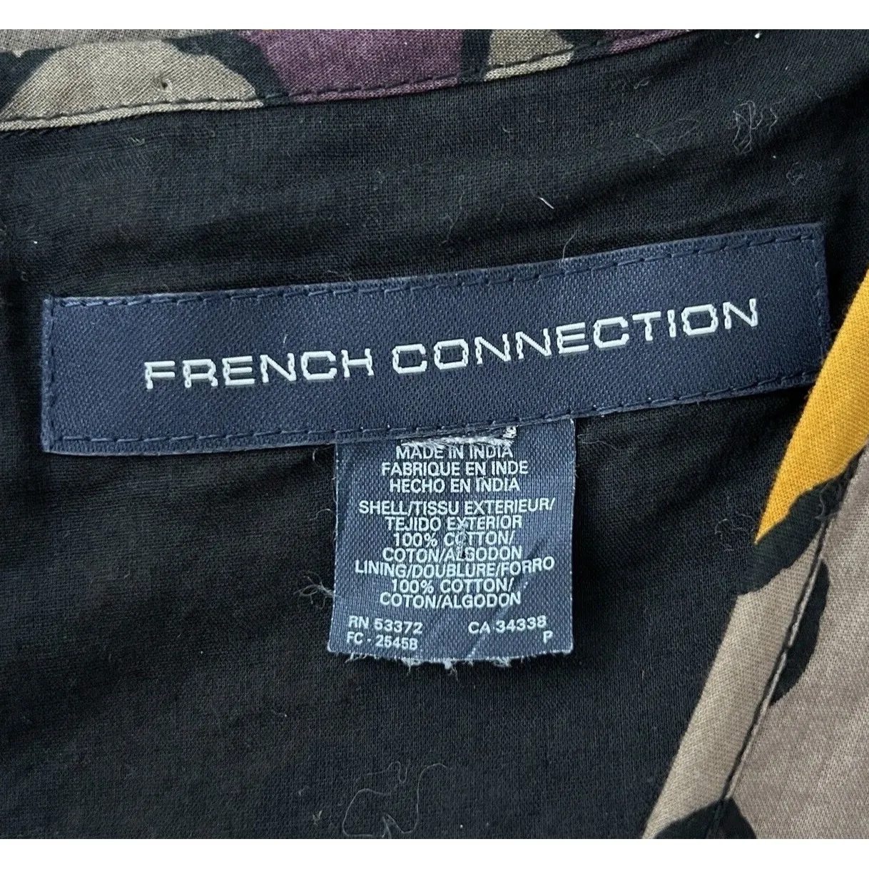 French Connection Dress Large Abstract Print Babydoll Retro Boho Mod Art Tunic - Image 7