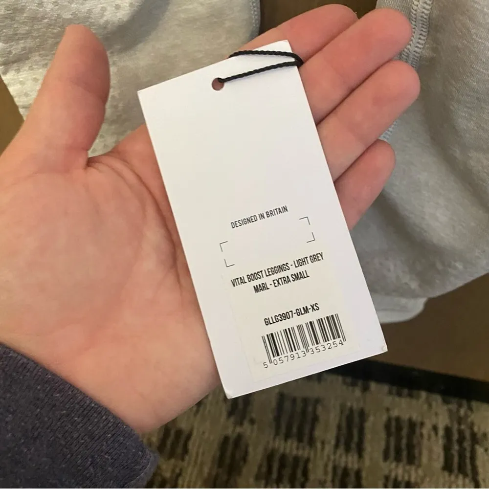 Gymshark Vital Boost Leggings Light Gray Marl Seamless Size XS - Image 9