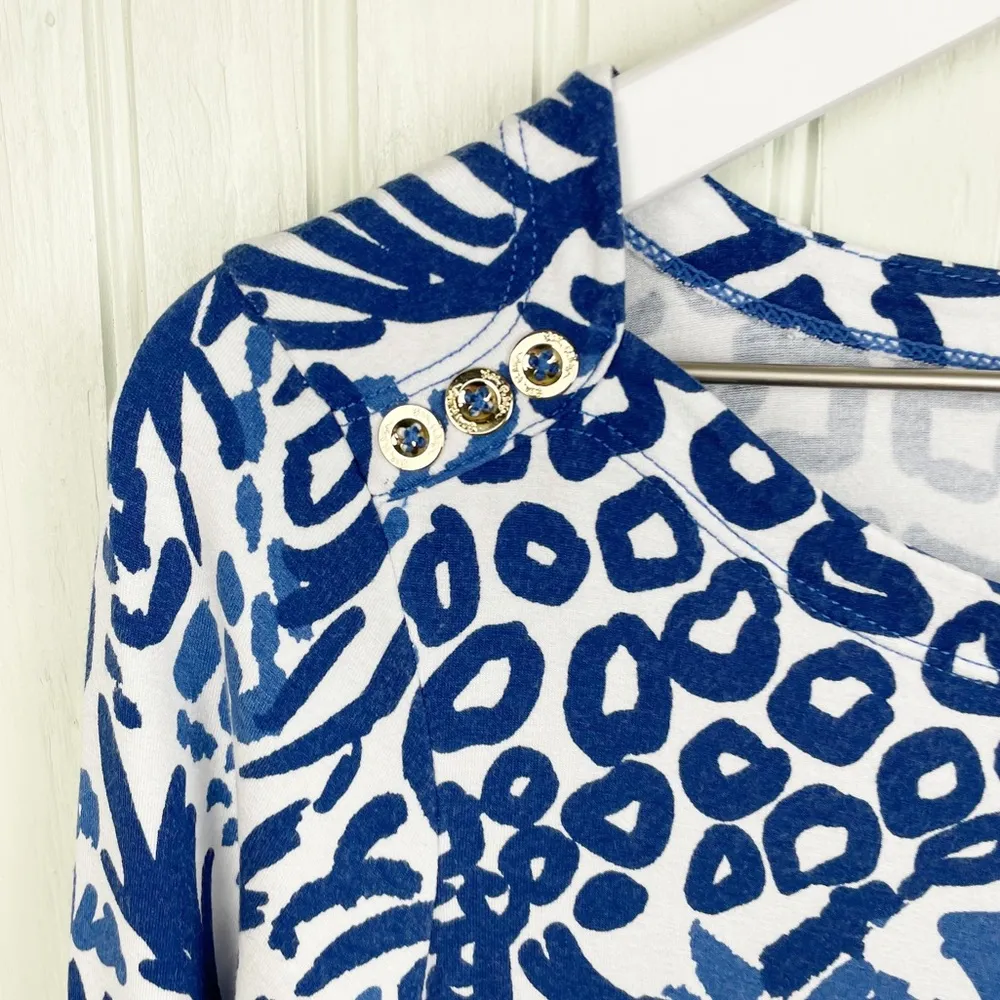 Lilly Pulitzer Sophie Dress Indigo Home Slice Blue Pineapple Print Size Medium - Image 5