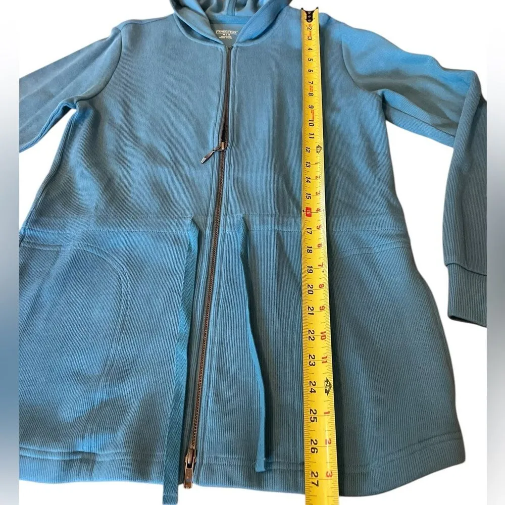 Pendleton Full Zip Sweater Jacket Cotton Teal Blue Womens Size Medium New - Image 9