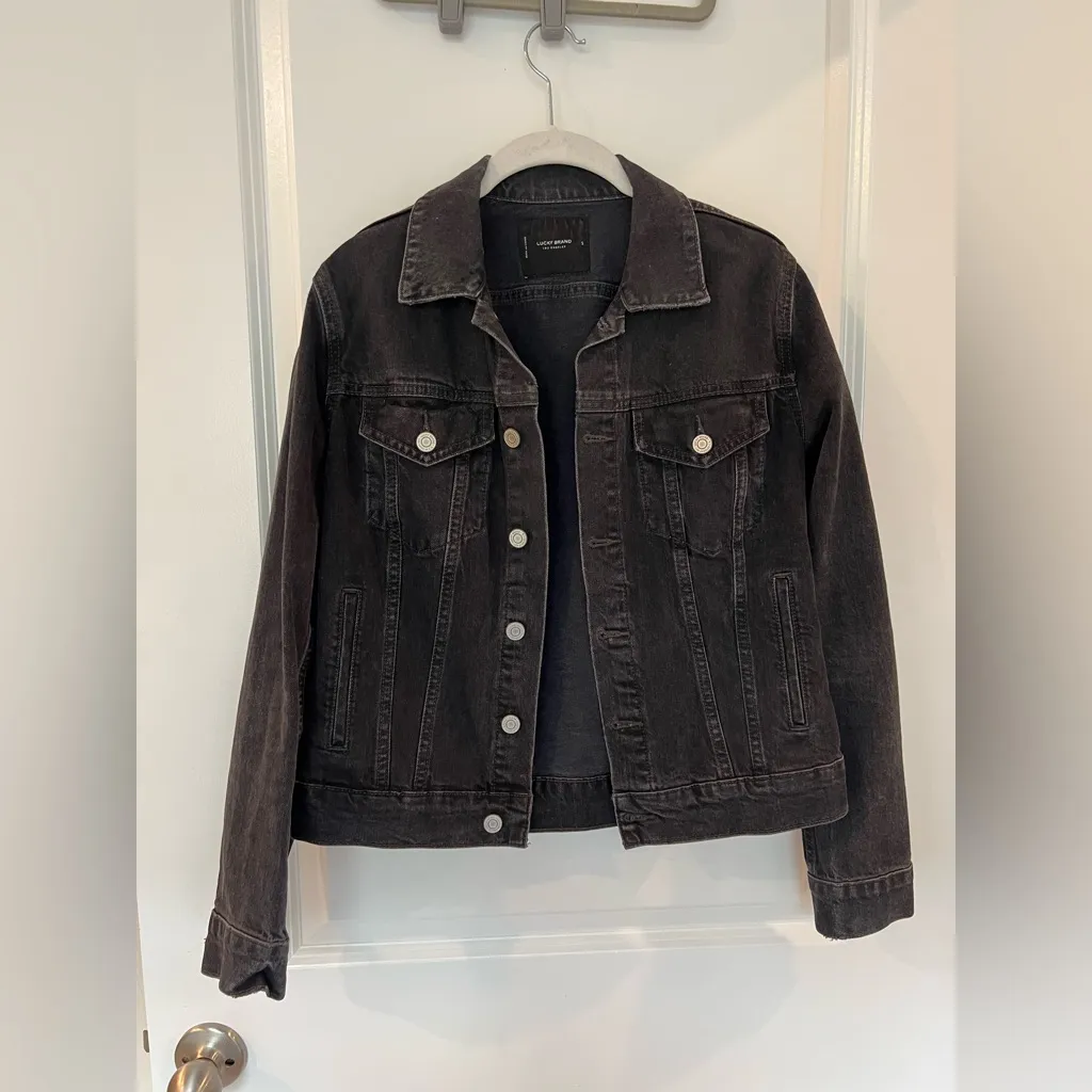 Lucky Brand Black Washed Dark Denim Jacket - Image 12