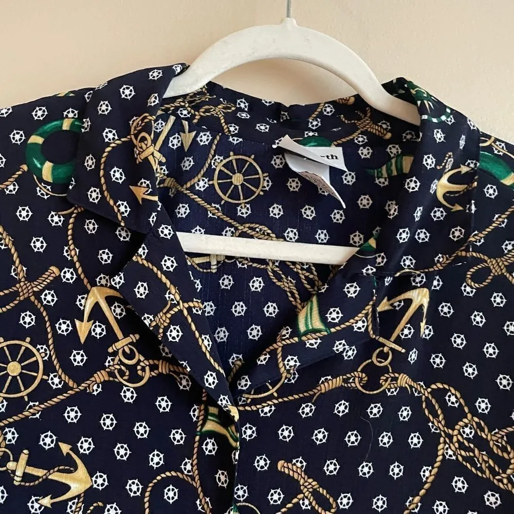 Bon Worth nautical novelty navy button down collar shirt Blue Size undefined - Image 6