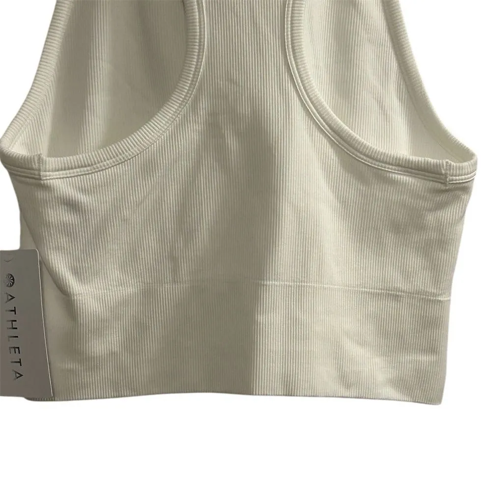 Athleta Women's White Cropped Tank Top Size M - Image 13