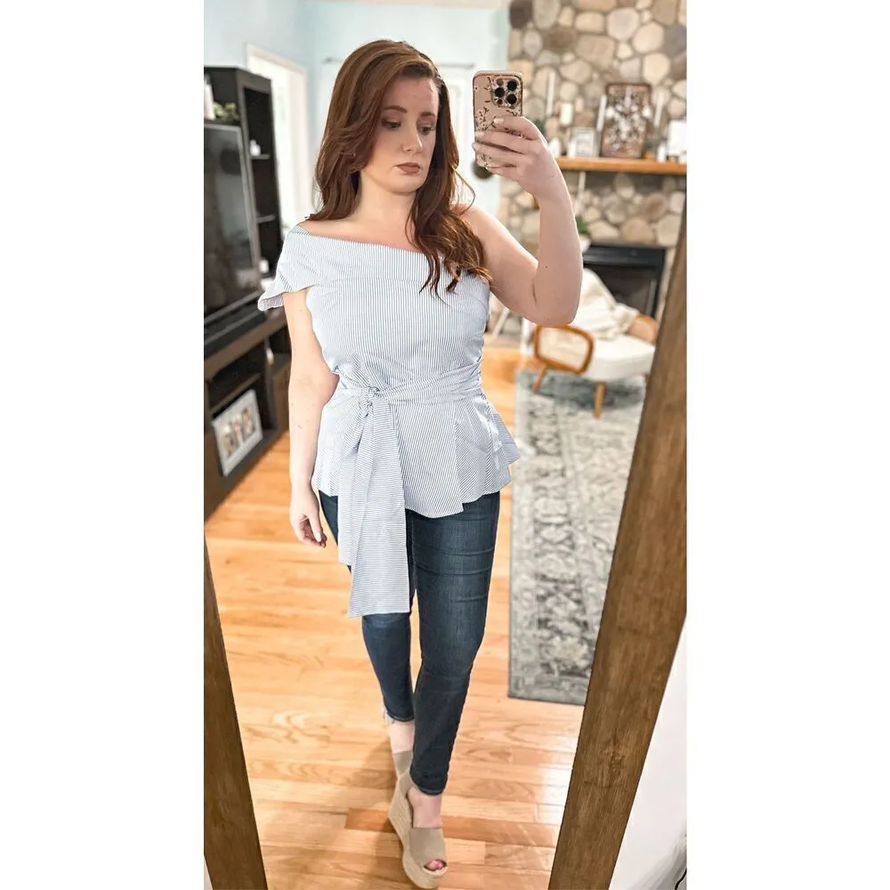 One shoulder sailor top White Size L - Image 10