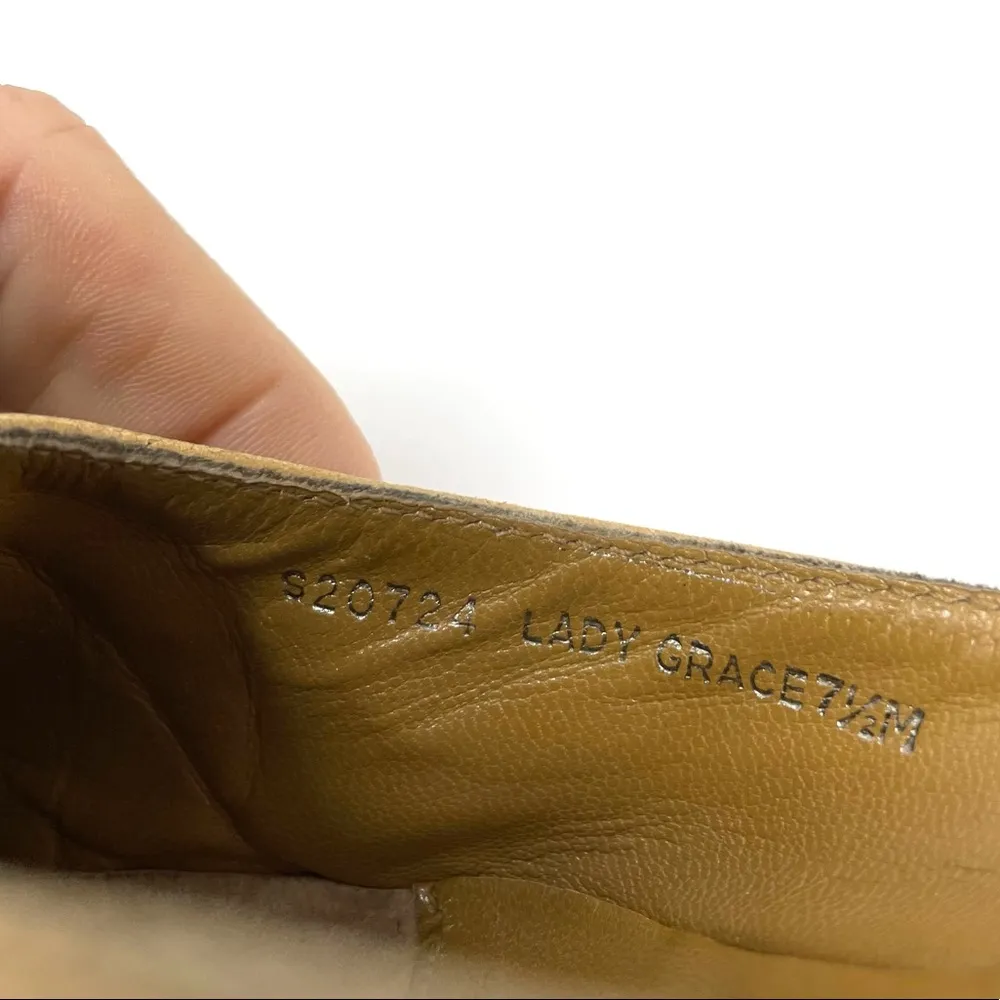 mustard colored leather mules, made in Italy, size 7.5 - Image 10