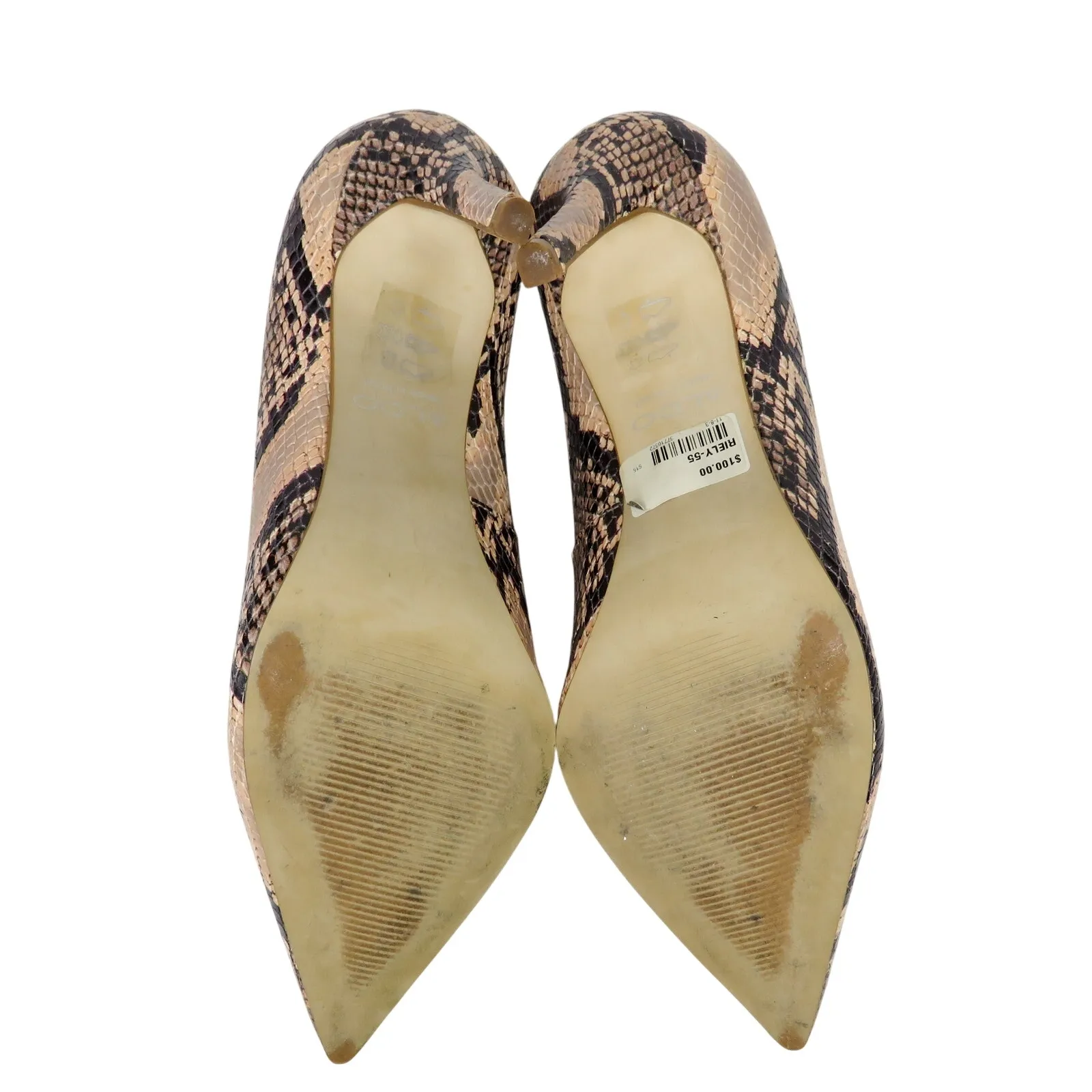 Aldo Riely-55 Snake Print Python Stiletto Heels 7.5 Pointed Heel Pumps Leather - Image 7